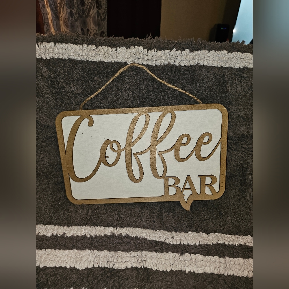 Wood Coffee Bar Sign